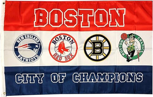 Bandera de pared de Boston City of Champions Sport Teams House Garden Flag de 3 x 5 pies