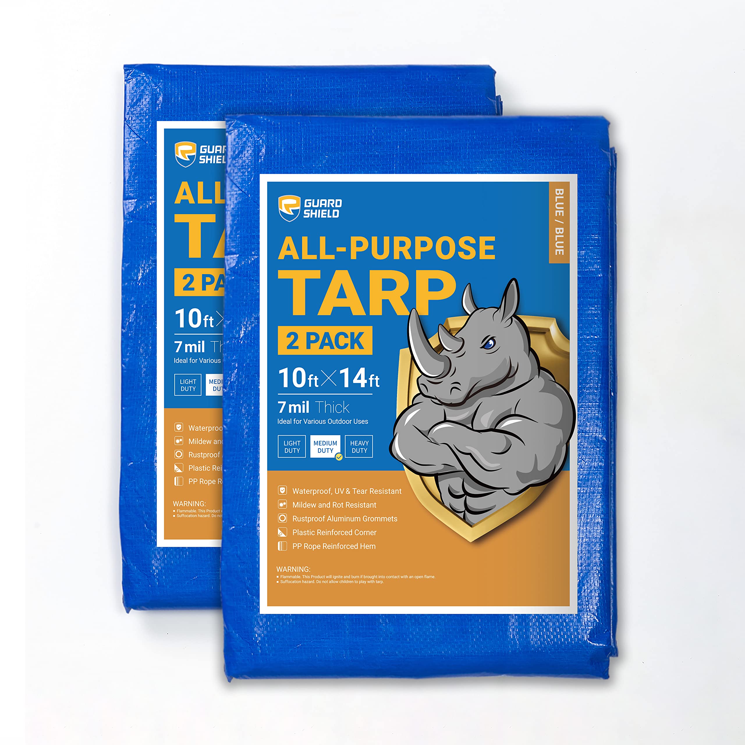 GUARD SHIELD White Tarp 10x12 Feet Medium Duty All Purpose Poly Tarps Cover 7mil — view 66