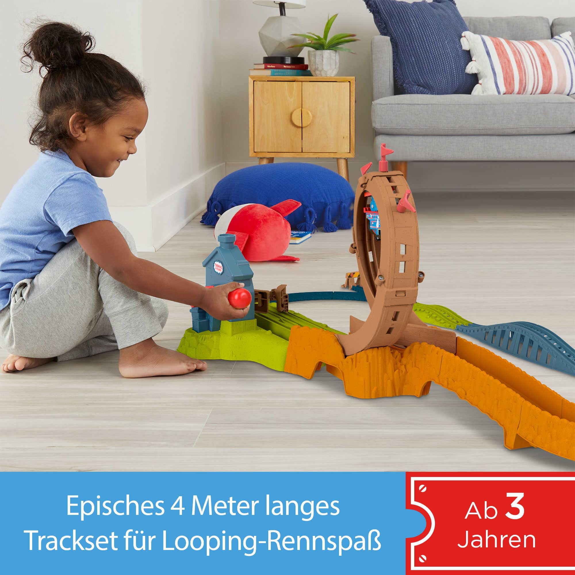 Thomas & Friends Price HMB93 - Thomas & Friends Looping-Betriebshof, batteriebetriebenes Lok- und Schienenset, Spielzeug für Kinder ab 3 Jahren