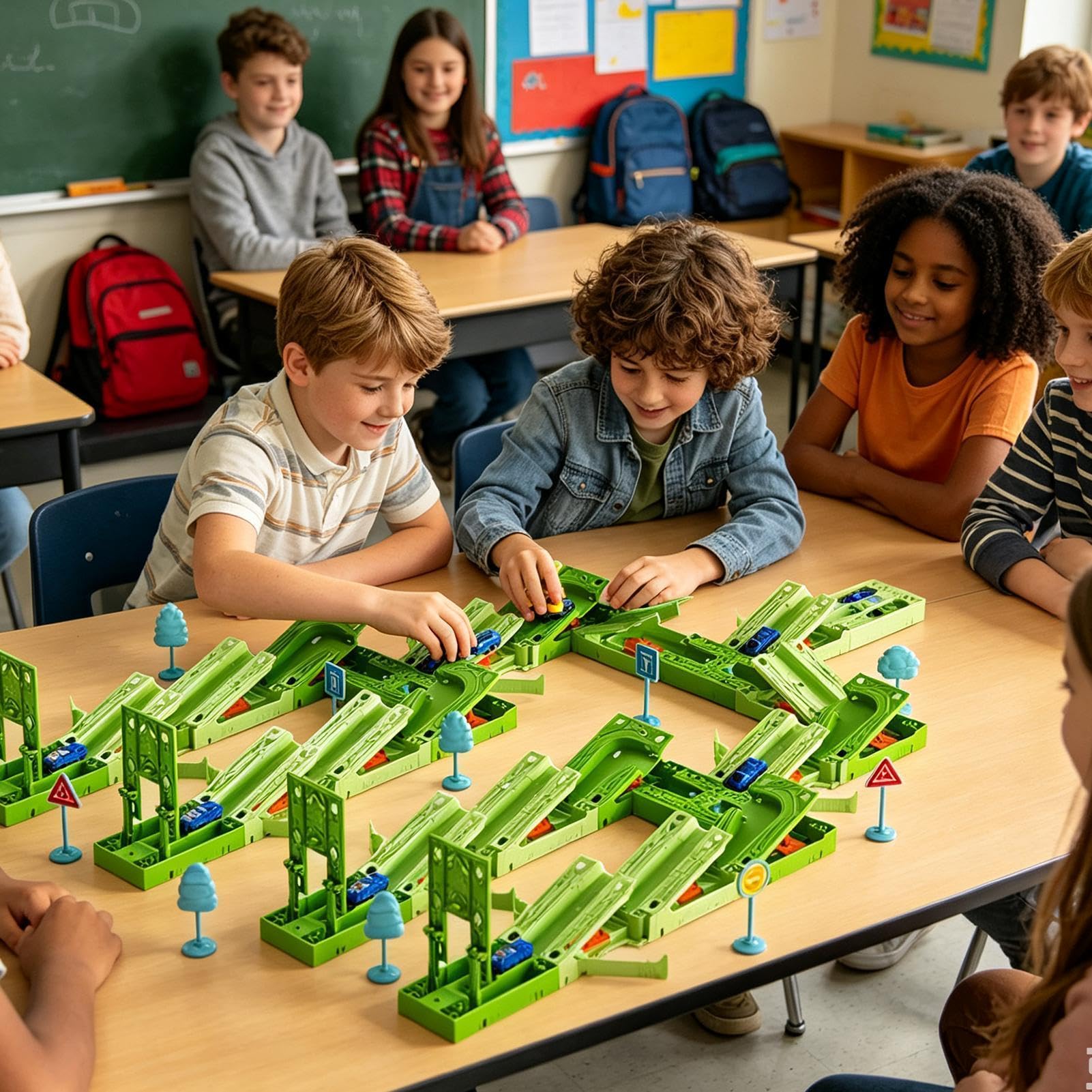Auto-Rennstrecken-Set für Kinder Flexibles Puzzle und interaktives DIY | Rennbahn-Spielzeug Für Kinder ab 3 Jahren, und Mädchen, Zuhause, Vorschule, Reisen und Schule