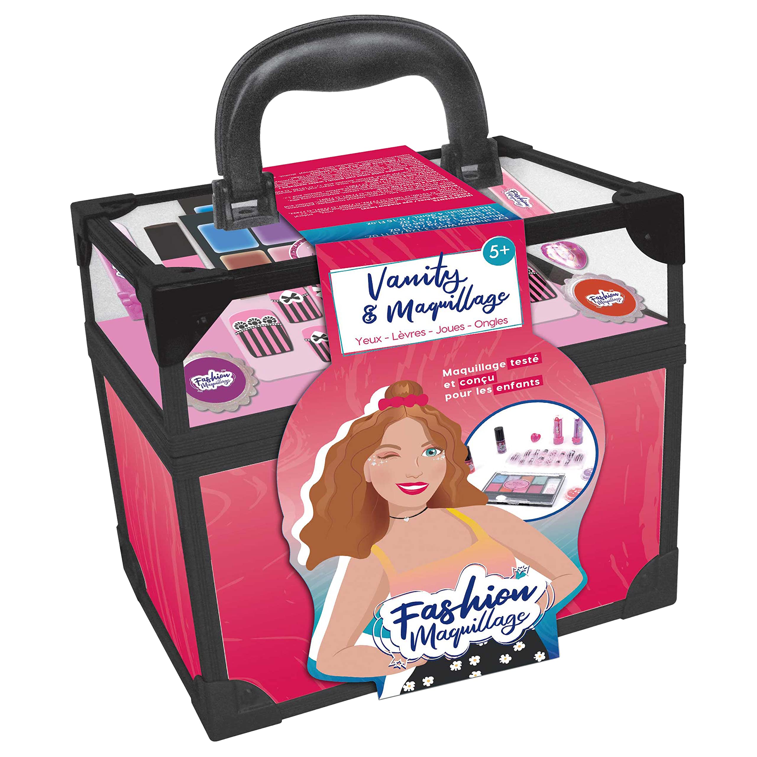 Beauty-Koffer - Make-up - 258009 - Rosa - Kunststoff - Spiel für Kinder - Nägel - Schönheit - Empfindliche Haut - Getestet von einem französischen Labor - Ab 5 Jahren