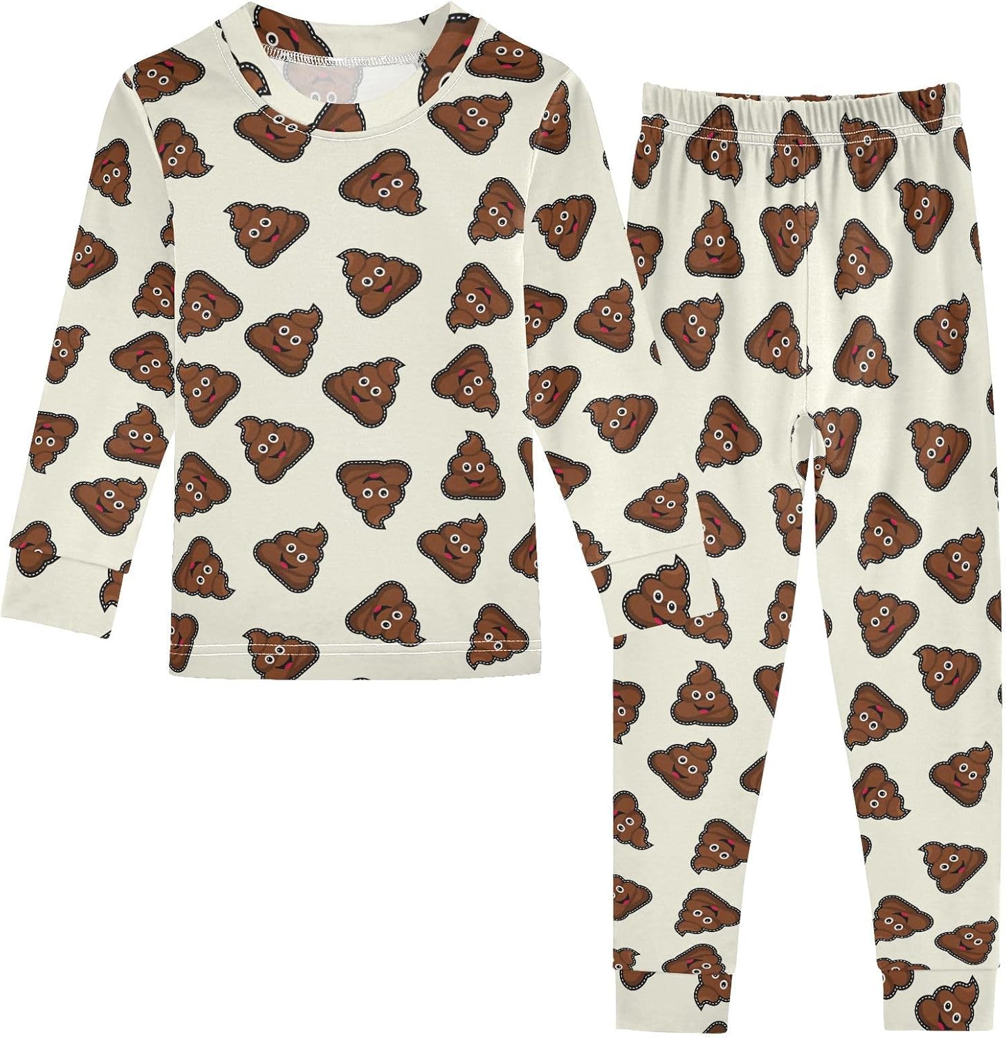 Unisex Long-Sleeve PJ Sets, 2-Piece Pajamas Sleepwear
