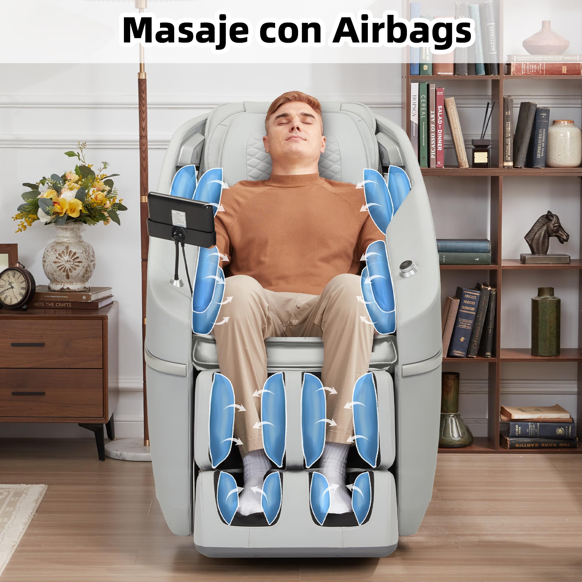 ROTAI Silla de Masaje de Cuerpo Completo con Amasado, Gravedad Cero y Bluetooth, Sillón Masajeador Shiatsu Profesional Reclinable, Sillón Relax Eléctrico para Casa y Oficina