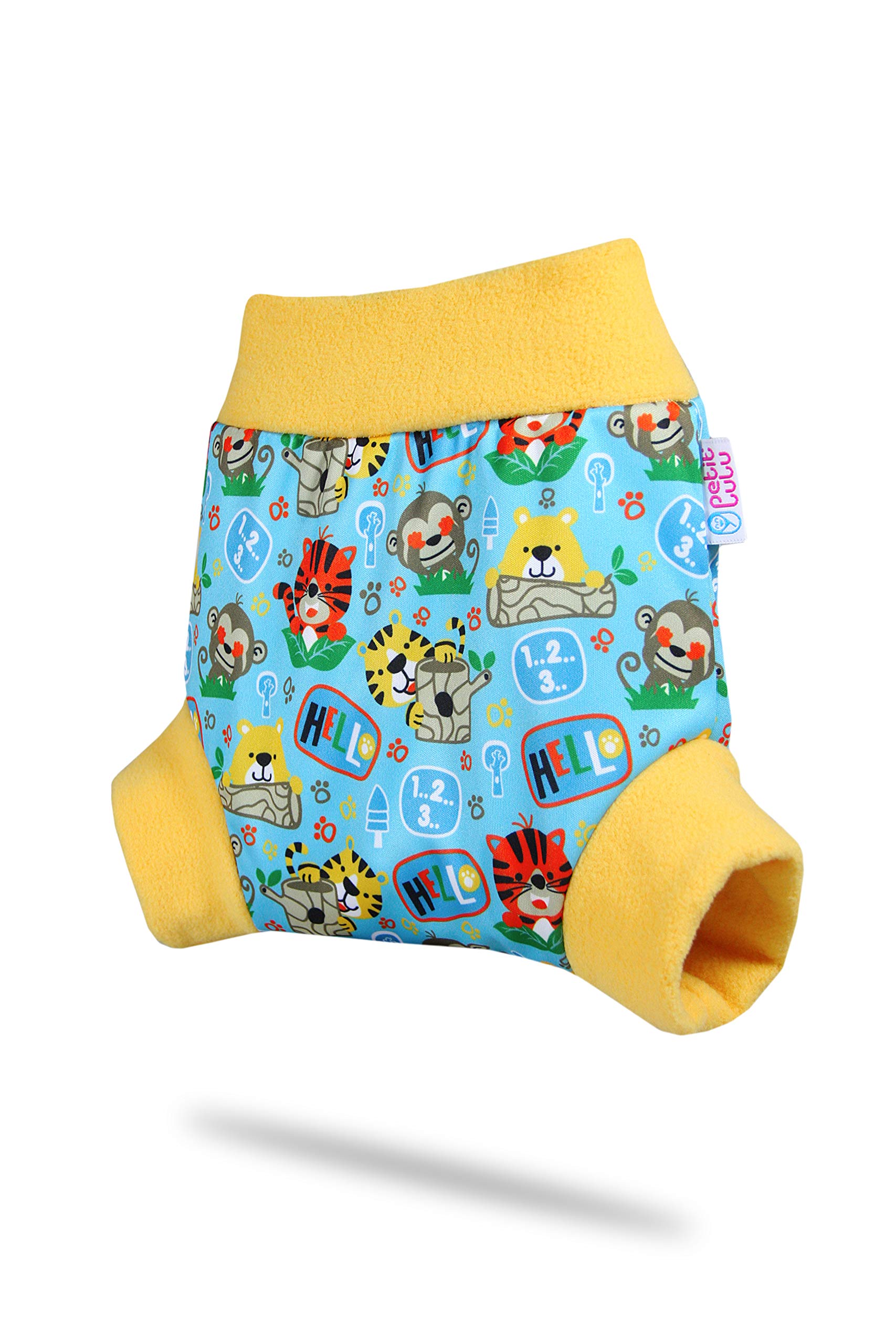 Shorty en PUL Petit Lulu | Culotte de Protection | Pull Up Couche | Couvre-Couche | Taille XL | Réutilisable & Lavable | Étanche | Couches Lavables | Fabriqué en Europe (School Jungle)