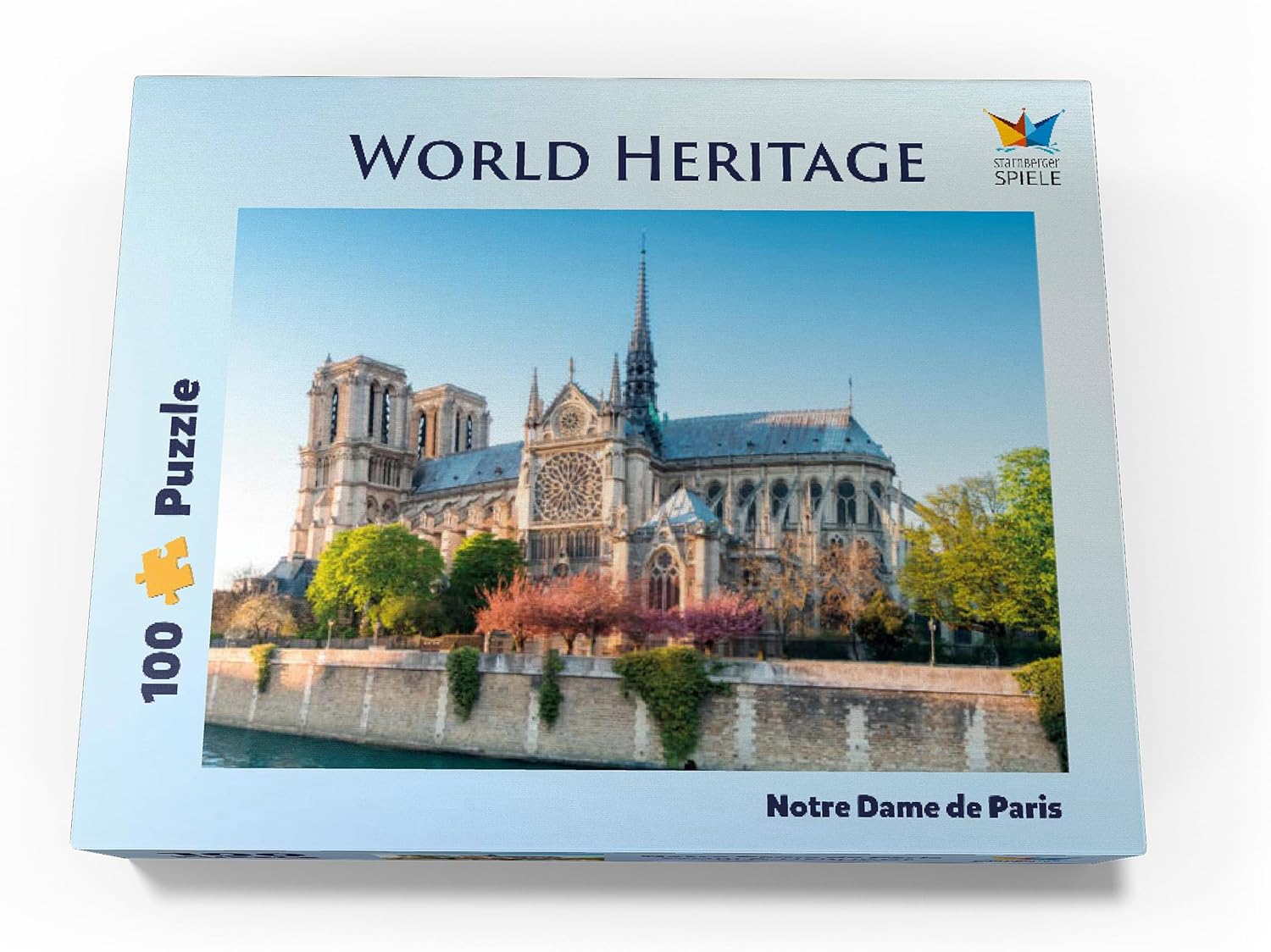 MyPuzzle Notre Dame De Paris Cathedral On The Seine - France - Premium 100 Piece Jigsaw Puzzle for Adults