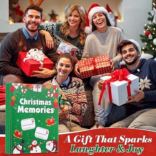 Miniatura 8 de Juego de cartas de Navidad para noche de juegos familiares, 120 tarjetas con 10 marcadores de borrado en seco, divertidos juegos de mesa para grupos