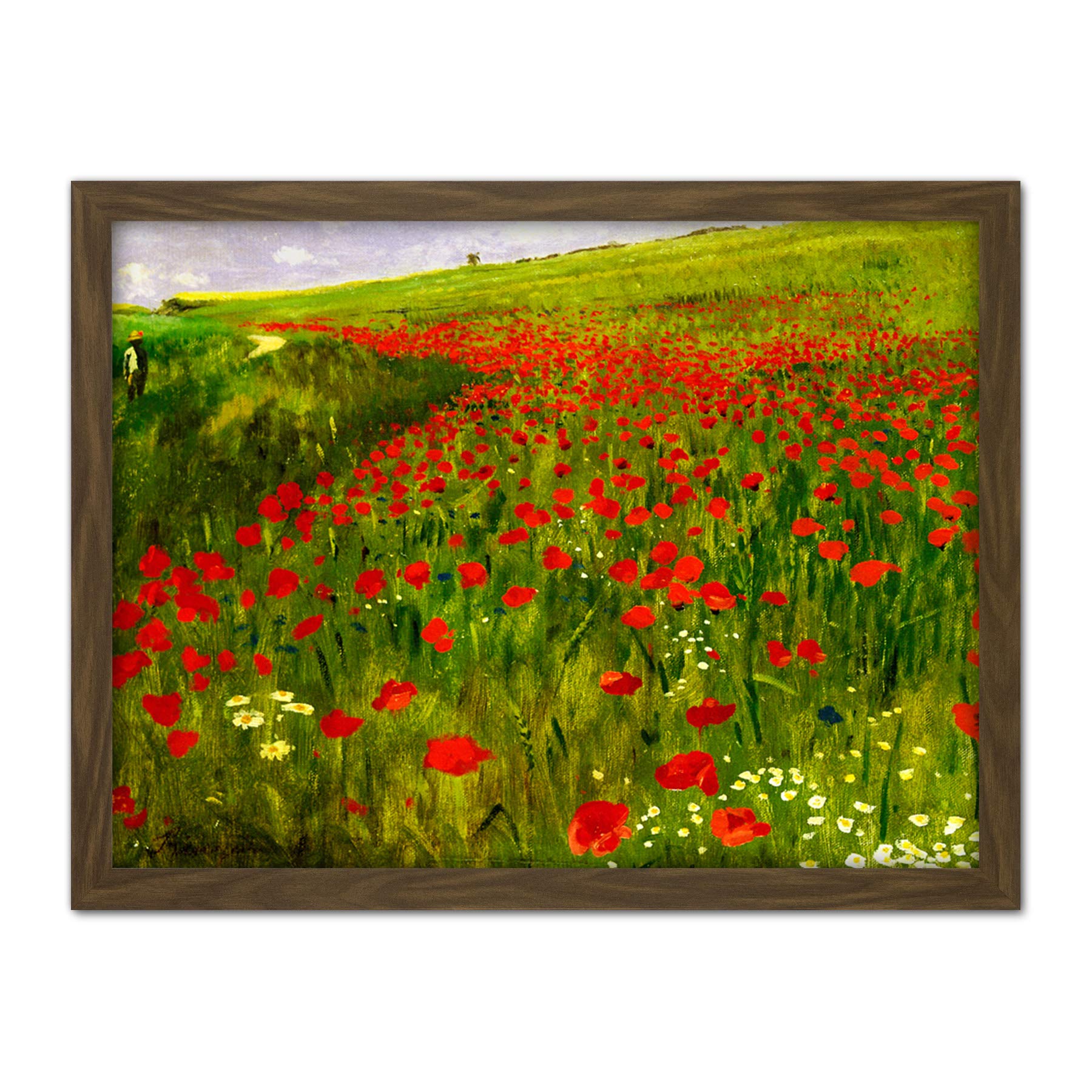 Szinyei Merse Pal Meadow With Poppies Large Framed Art Print Poster Wall Decor 18x24