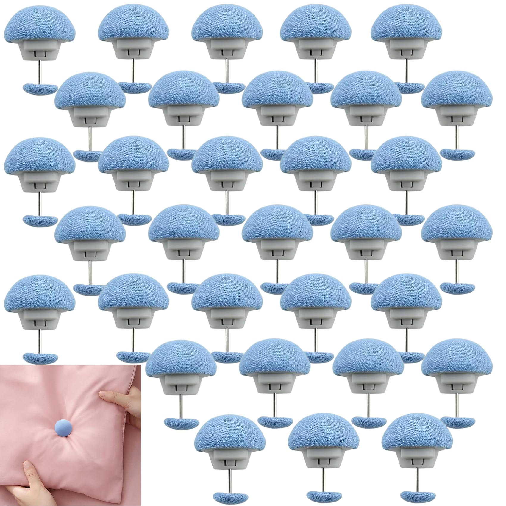 pepplo Duvet Insert Holder Buttons, Non-Slip Cover Fixator, Duvet Holder Clips, Quilt Tucking Clips, Blanket Cover Fixing Pin, Rajai Pin Cover Pins, Blanket Cover Tucker Pins (Pack of 32, Blue)-image-29