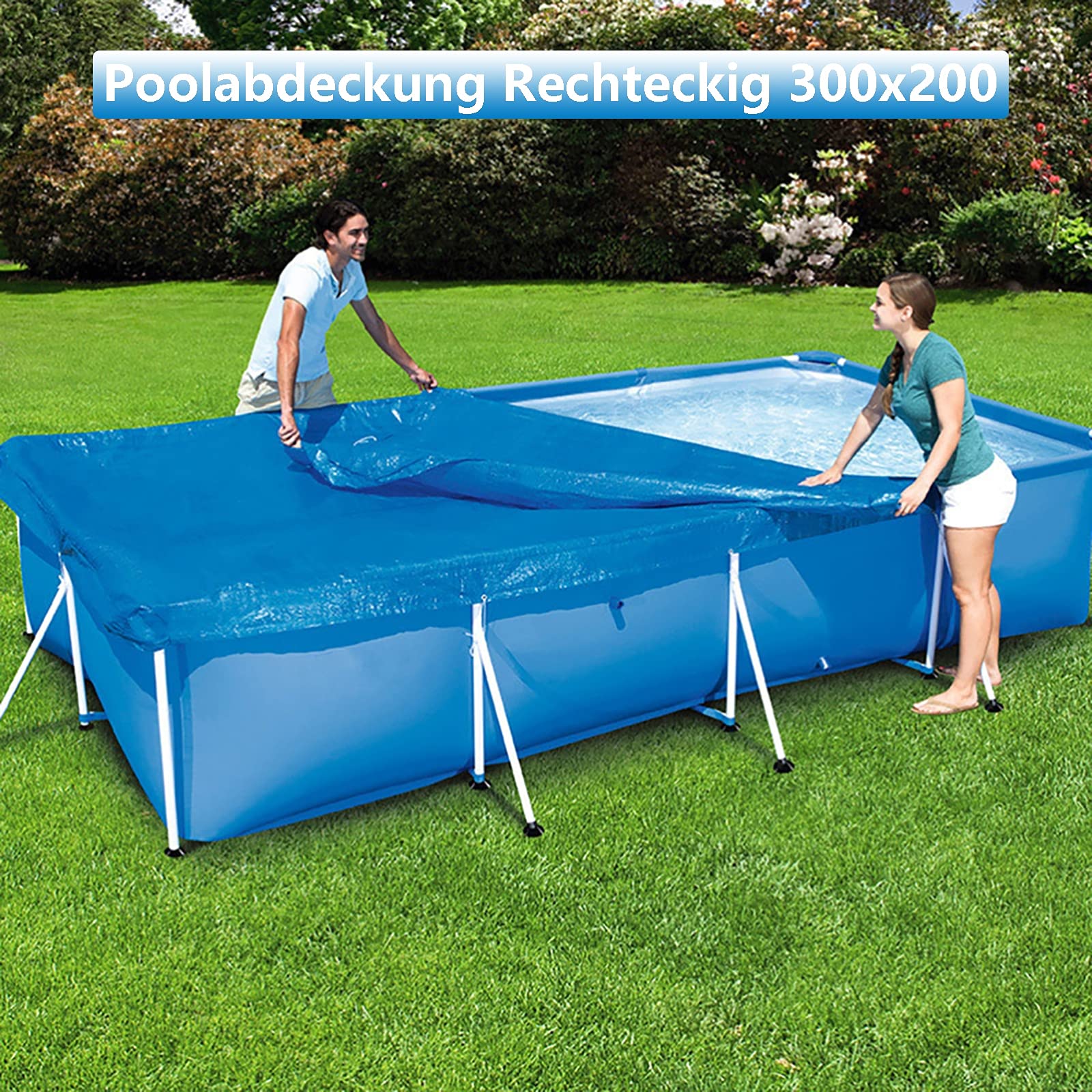 Rechteckiges Pool Bodentuch – Blau, Wasserdicht, Faltbar, In 5 Größen (z.B. 460x230 Cm), Schutz Für Aufblasbare Pools