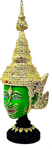 Miniatura 7 de BUDDHO Máscara tailandesa de Khon, esculturas tailandesas, drama ramayana, coleccionable, decoración tailandesa, manualidades, decoración, figura de