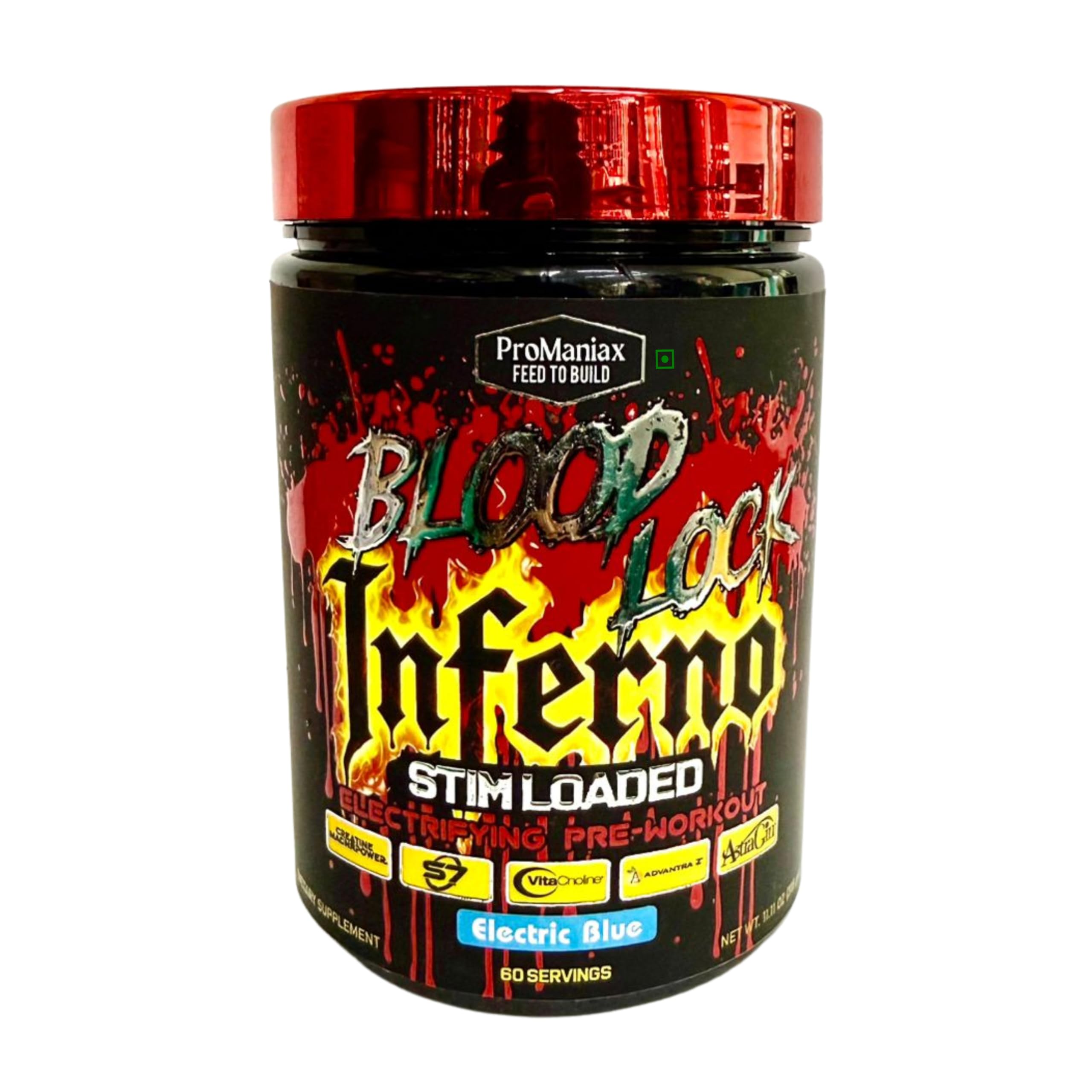 Blood Lock Stim Loaded Inferno Pre-Workout | 60 Servings (315GM) Electric Blue Flavor-image-38