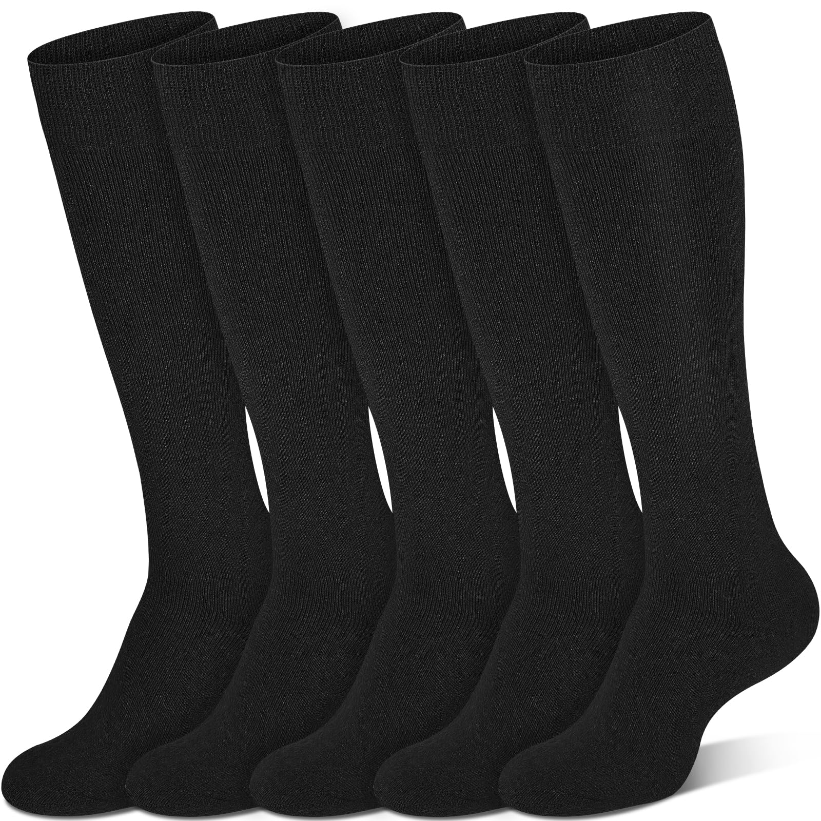 Warm Winter Knee High Socks for Women Thermal Cotton Boot Socks Black Long Thick Leg Warmers for Running Hiking Work