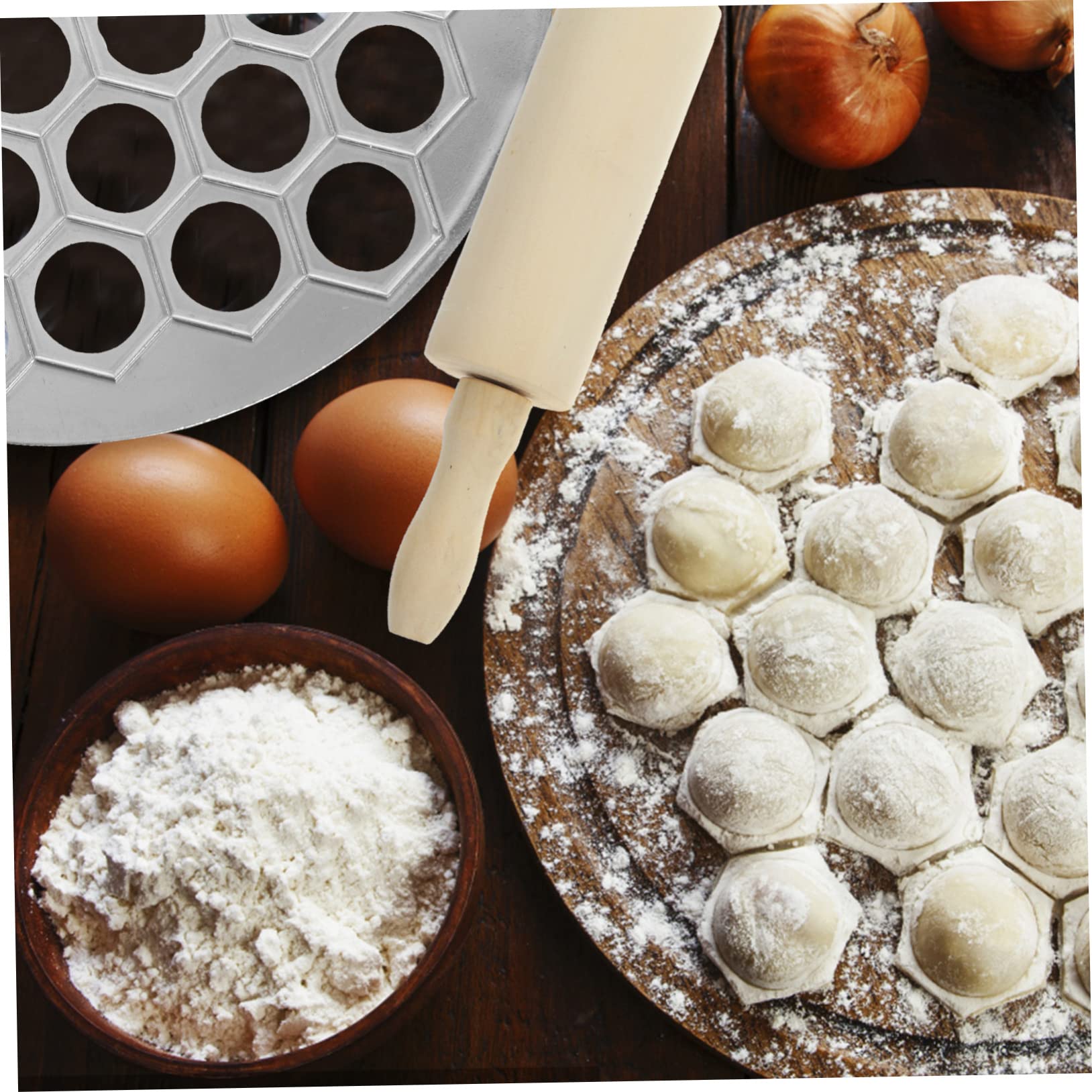 MAGICLULU 1Set Multi Use Maker with Rolling Pin Portable Dumpling Mold for Easy Homemade Dumplings Efficient Kitchen Tool for Family Cooking