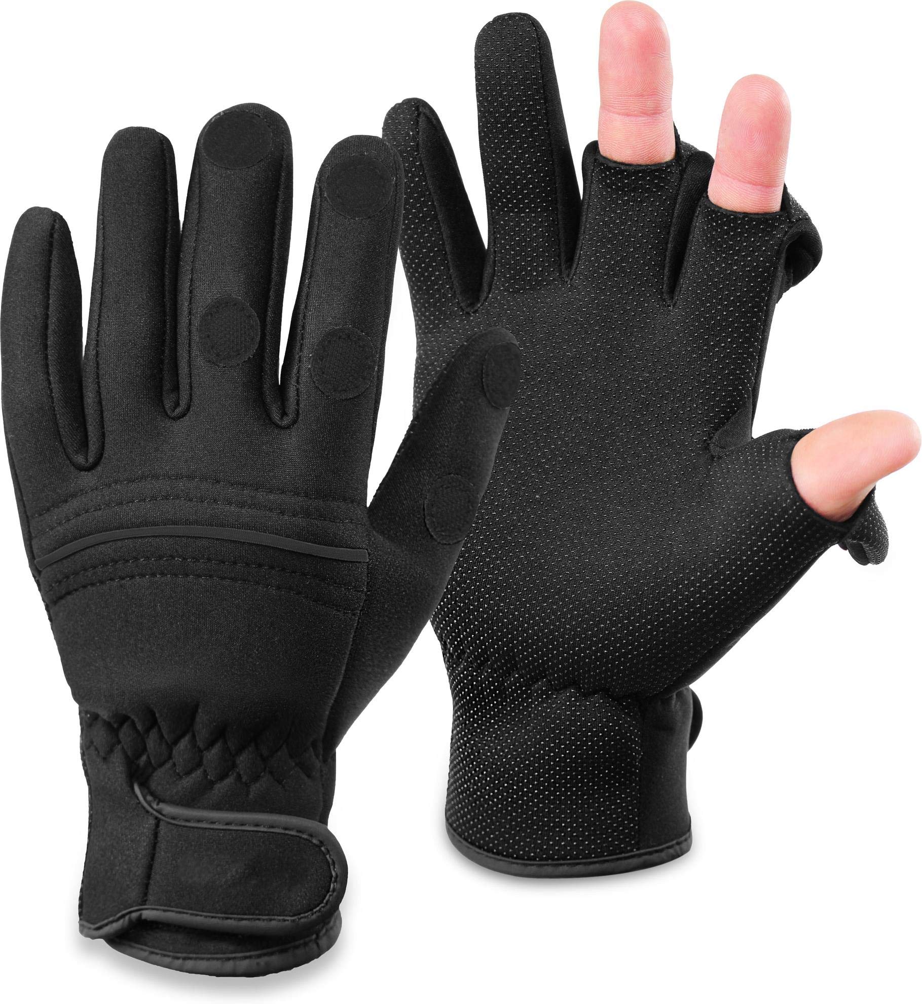 normani Wasser- und Winddichte Angel Handschuhe Winterhandschuhe Fishingsports Anglerhandschuhe 2,5 mm Titanium-Neopren