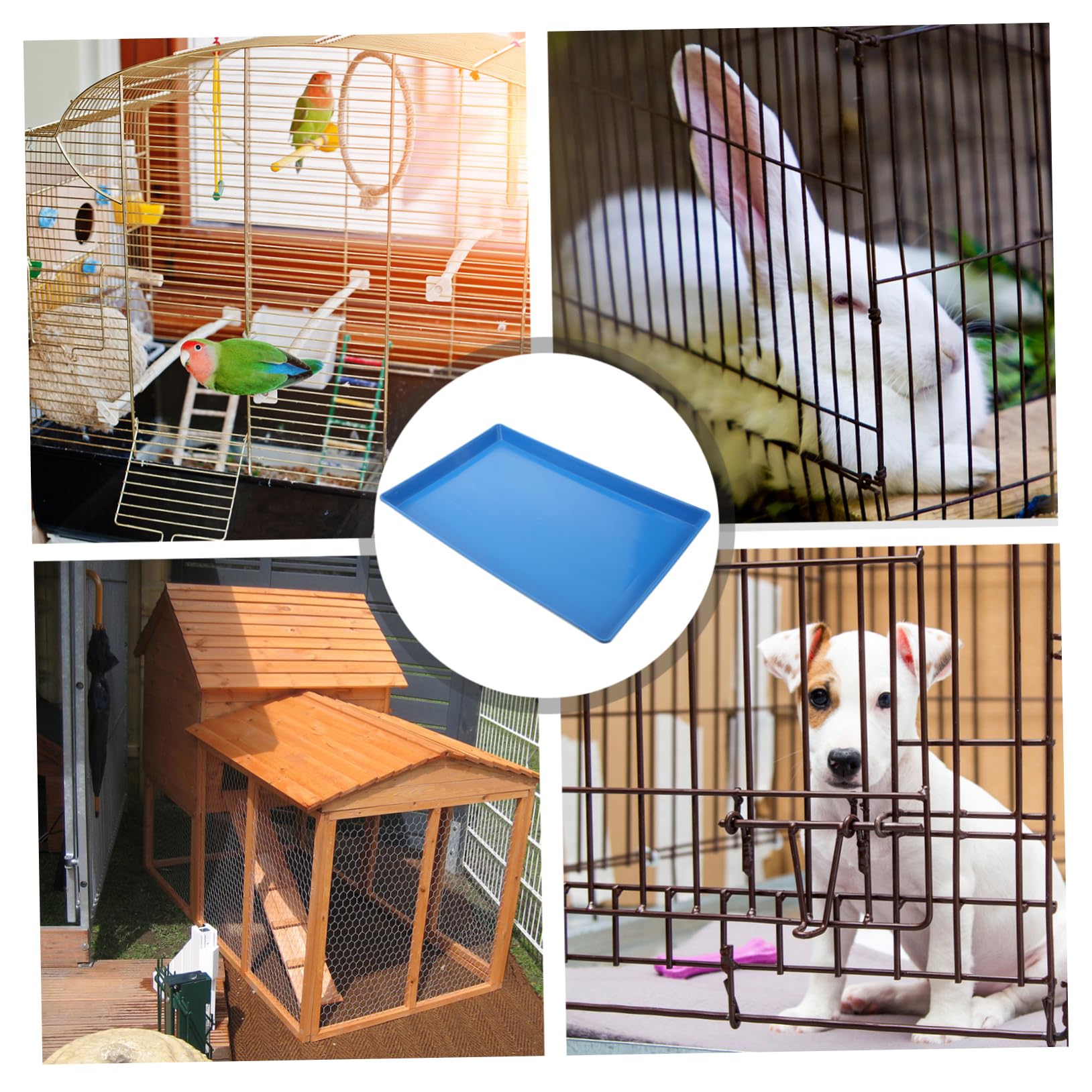 Abaodam Rabbit Dog Crate Tray Durable Plastic Pet Potty Pan for Animals Easy to Replace for Dogs Rabbits Guinea Pigs and More