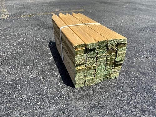 Miniatura 7 de Sandbaggy Estacas de nivelación de madera de 18 pulgadas, estacas resistentes para construcción, jardinería, topografía, formas de hormigón, punta