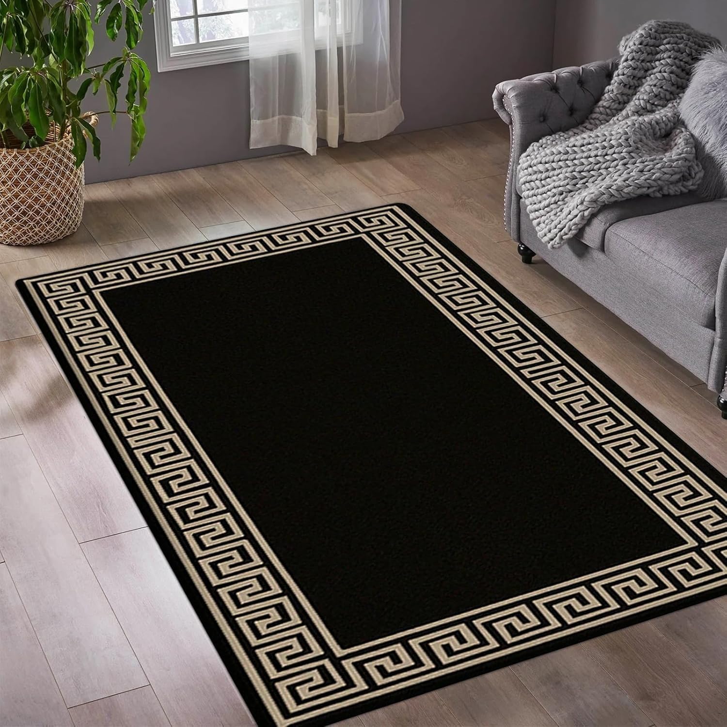 renoazul® Carpet Runners for Hallways Non-Slip Long & Wide Heavy-Duty Plain | 80 x 300 cm Super Absorbent Indoor Stair Carpet and Kitchen Anti-slip Floor Mats - Greeky Rug - Grey & Black — view 53