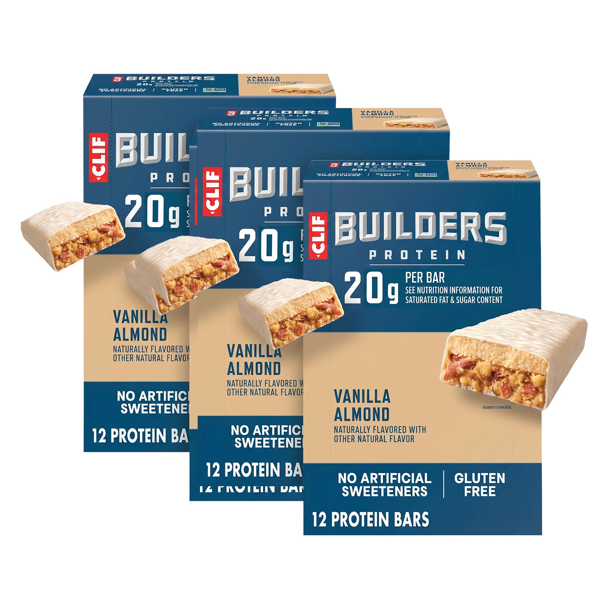 Clif Builders Protein Bars, 4-Flavor Variety Pack, 20g Plant Based Protein, Gluten Free, Non-GMO, No Artificial Sweeteners, 2.4 oz. (12 Count) — Amazon image 17