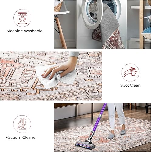 Miniatura 4 de nuLOOM Mae - Alfombra de pasillo lavable a máquina, 2 pies 6 pulgadas x 8 pies, gris claro, rectangular, 0.1 pulgadas de grosor