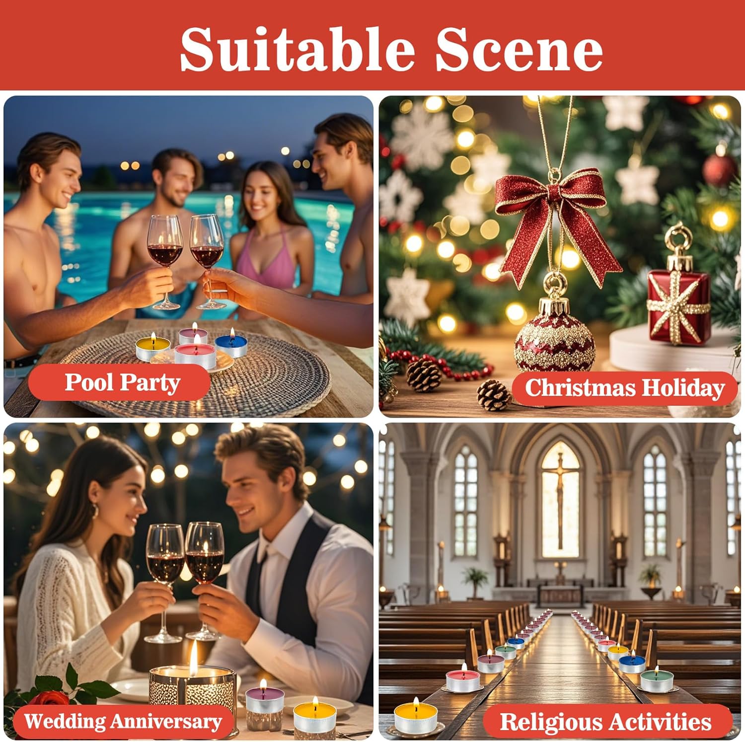 Mixed Color Tea Lights Candles Bulk - 25pcs Mini Votive Tea Lights Shabbat Candles Soy Candle Mini Candle with Cotton Wick for Home Decoration,Wedding, Emergencies - Image 5