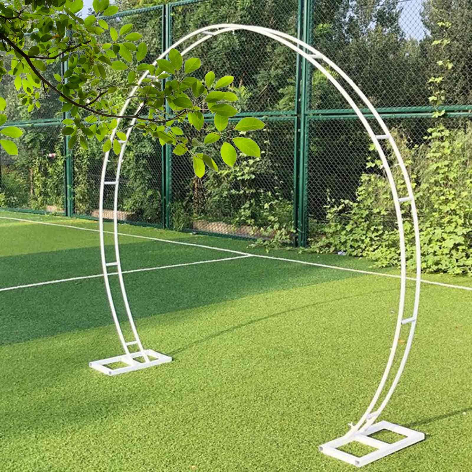 Arche de mariage en métal blanc 2x2,4m tonnelle ronde pour rosiers
