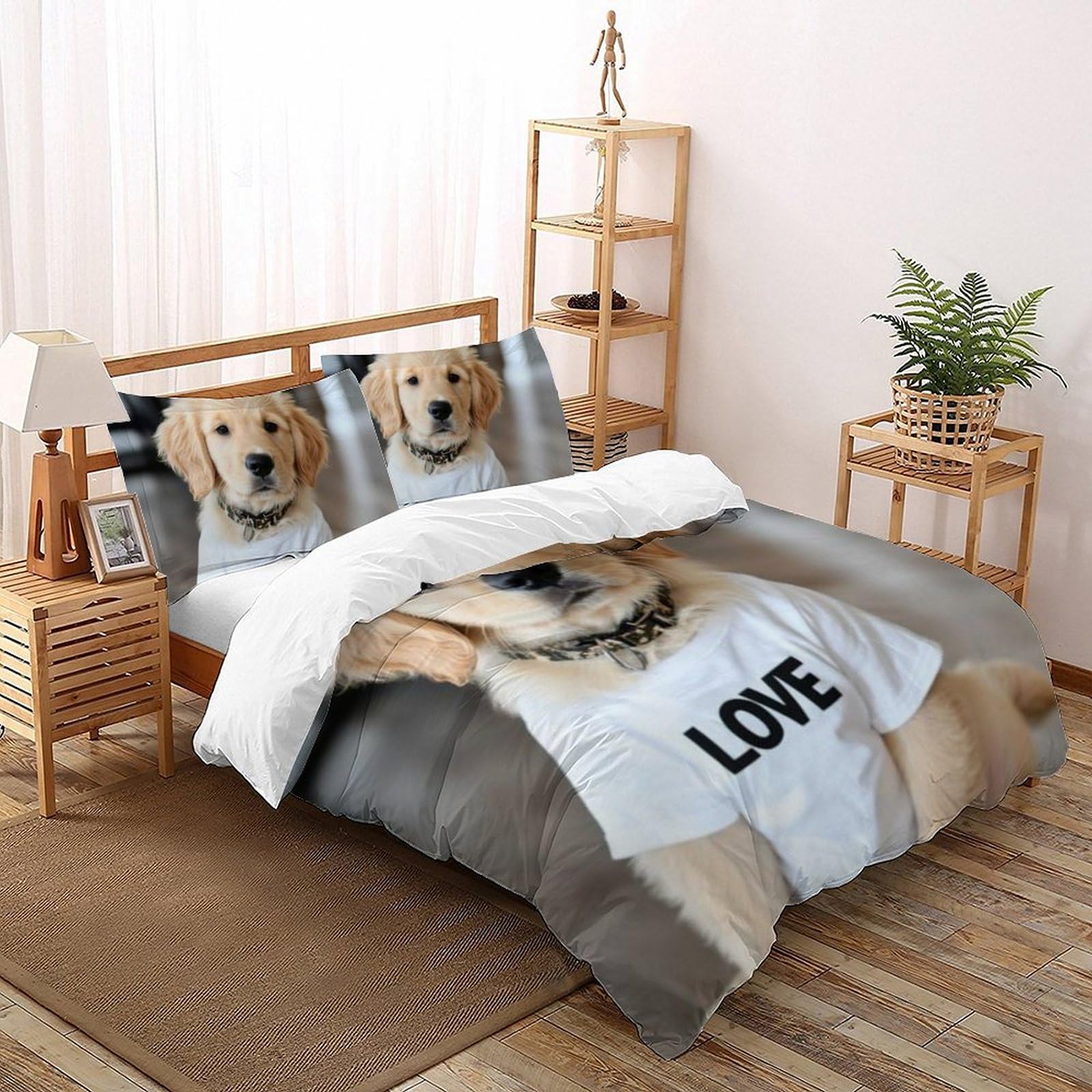 Housse de couette chiots lit 260x220 pour éviter la couette qui glisse