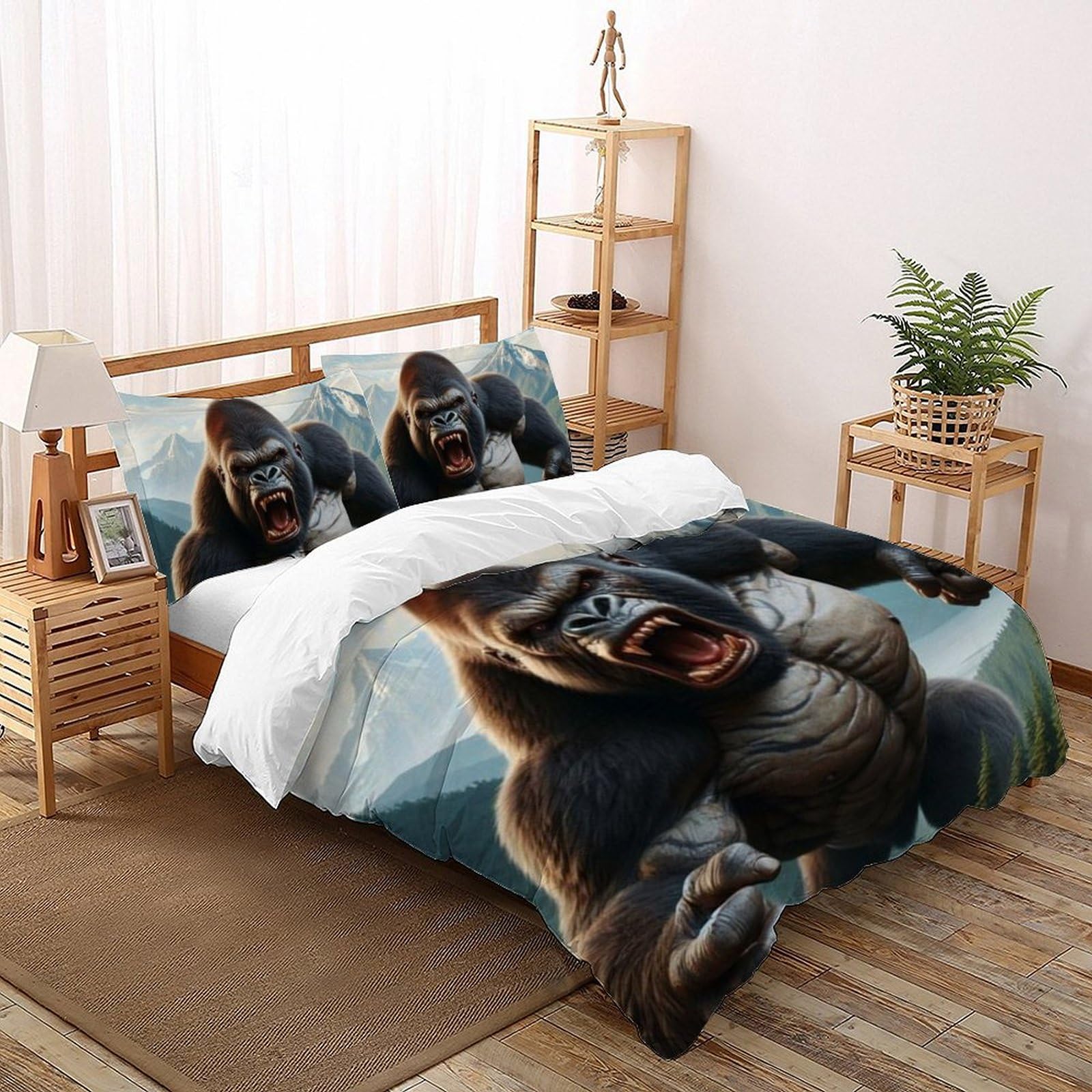 Housse de couette gorille pour créer une chambre d'enfant moderne thème animaux de la jungle