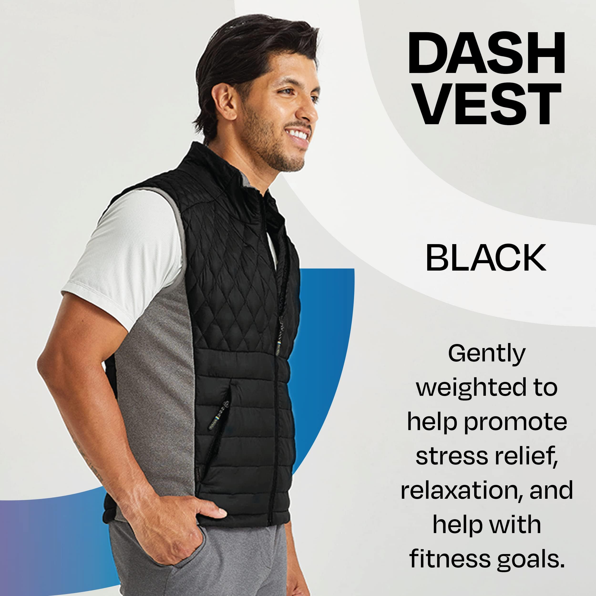 PYVOT Men’s Dash Weighted Quilted Vest, Weighted Blanket Inspired Clothing for Sensory Issues, Fitness, Stress Relief and Relaxation, Extra Large Size, Black