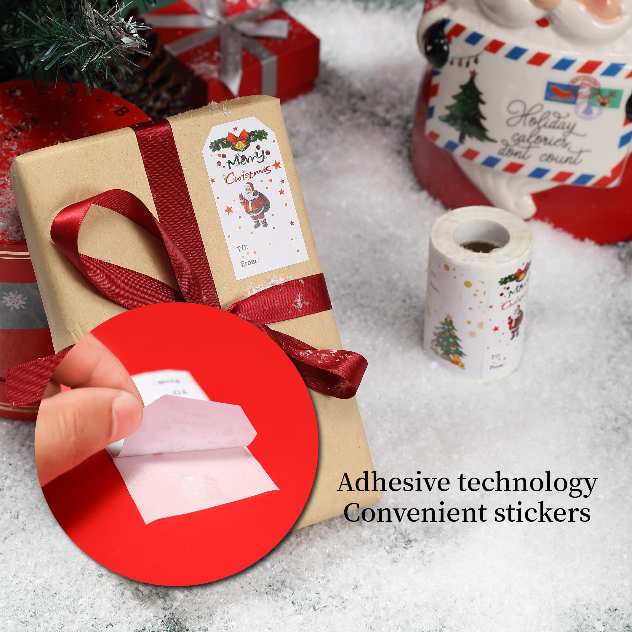 300 etiquetas de regalo de Navidad, etiquetas adhesivas con nombre para regalos de Navidad, etiquetas de regalo (pulgadas, 3 x 1.6)