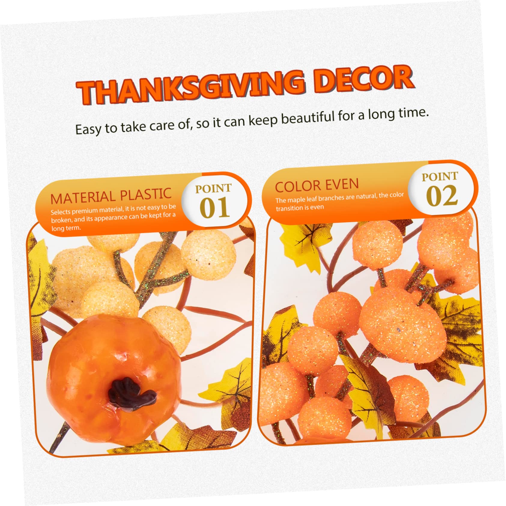 Abaodam 4sets Maple Leaf Zweig Kürbisse Festliche Halloween Decor Faux Herbst Blatt Design 2 Stücke * 4