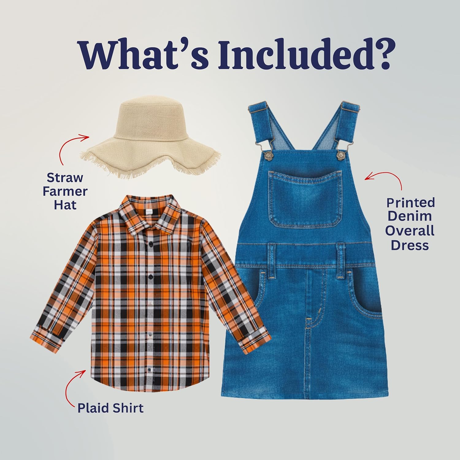 Dress Up America Girls Farmer Costume Set – Classic Farm Outfit for Children, Dress Up, Halloween & School Events