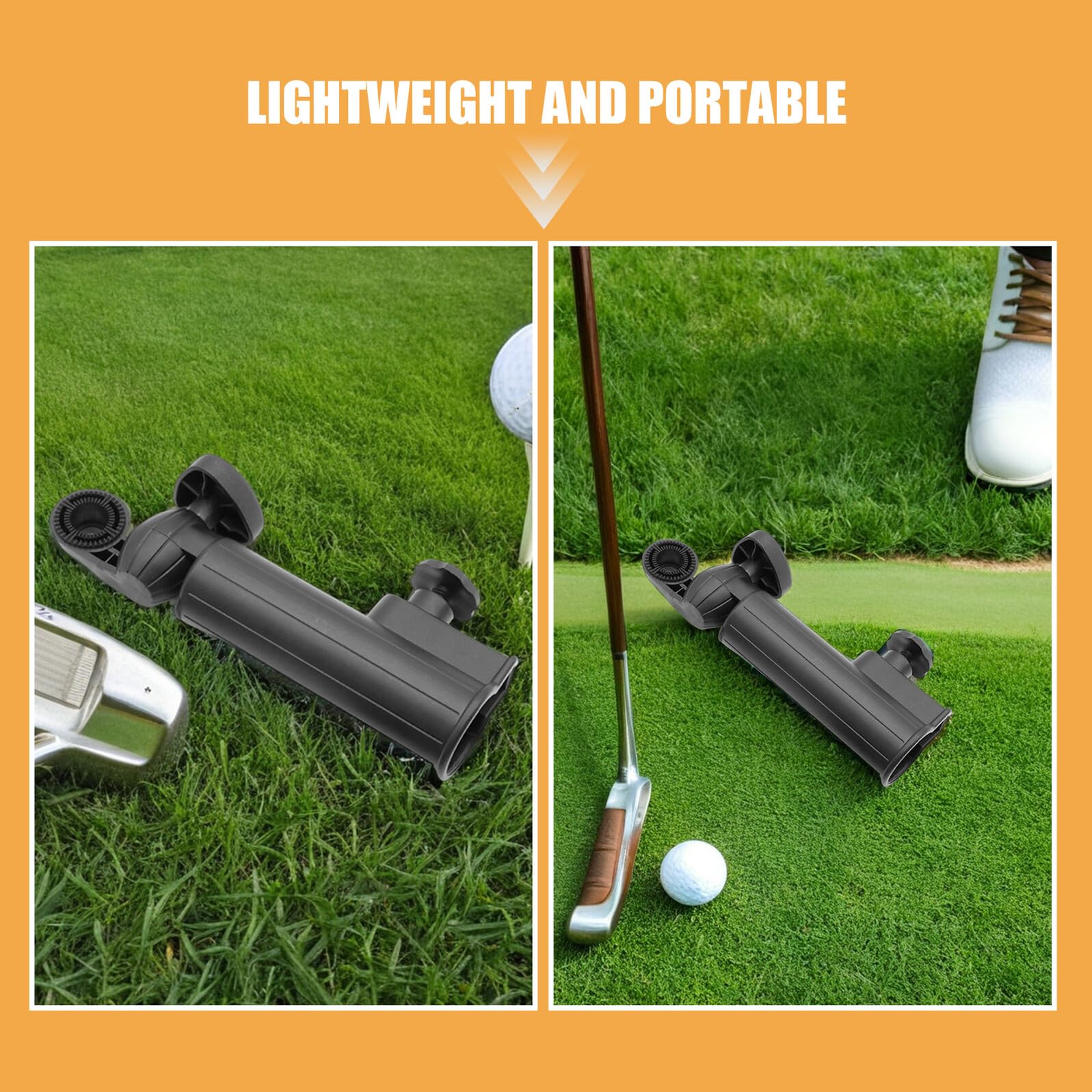 Ciieeo Soporte para Paraguas de Carrito de Golf 2 Piezas Abrazadera Ajustable de Plástico Resistente Accesorio Seguro para Carrito Scooter y Cochecito Uso Deportivo al Aire Libre