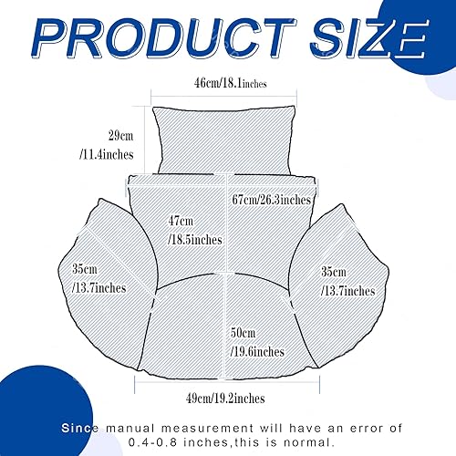 Miniatura 2 de Cojín para silla de huevo, cojín grueso para silla de patio, cojín colgante para silla de columpio, suave y agradable al tacto