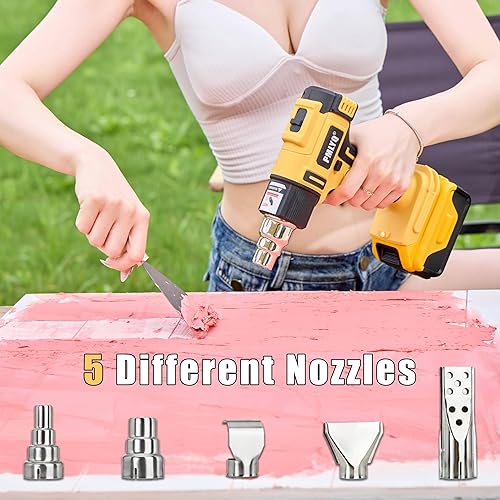 Miniatura 12 de Pistola de calor inalámbrica para batería Dewalt de 20 V, pistola de aire caliente de soldadura de calentamiento rápido de 350 W, ajuste de 2