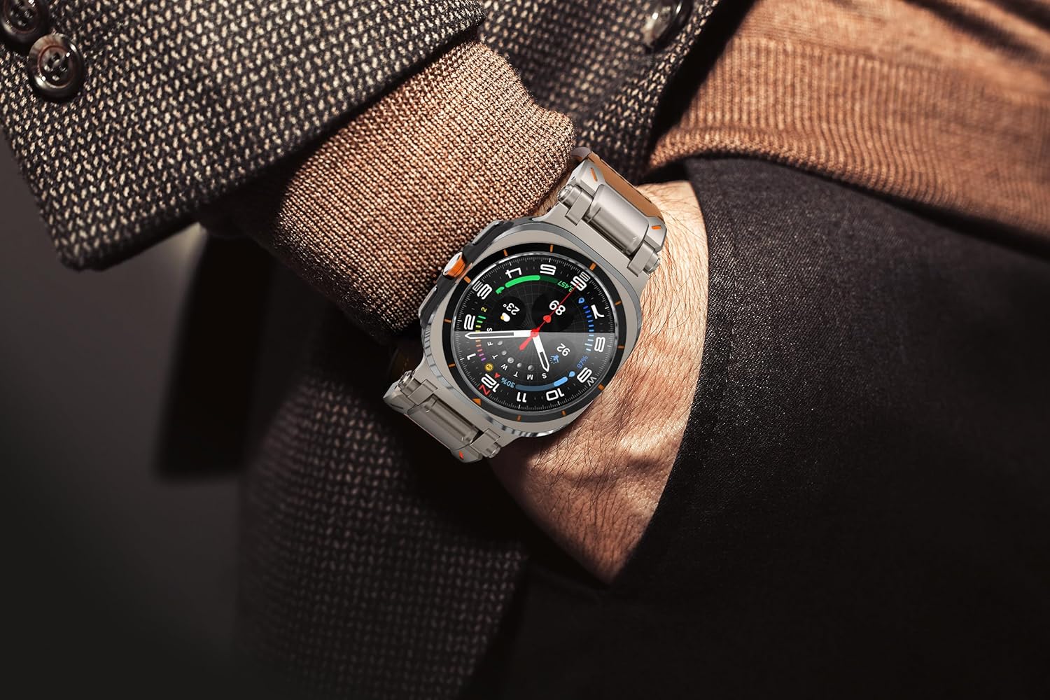KADES Design for Samsung Galaxy Ultra Watch Band 47mm Men, Wide Rugged Top Grain Genuine Leather Band with New Upgrade Metal Connectors for Galaxy Watch Ultra 47mm