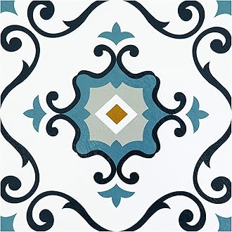 Retro Self Adhesive 12-Inch Vinyl Floor Tiles, 10 Tiles - 12" x 12", Mid Century Modern Slate Pattern - Peel & Stick, DIY Flooring for Kitchen, Dining Room, Bedrooms & Bathrooms by Achim Home Decor