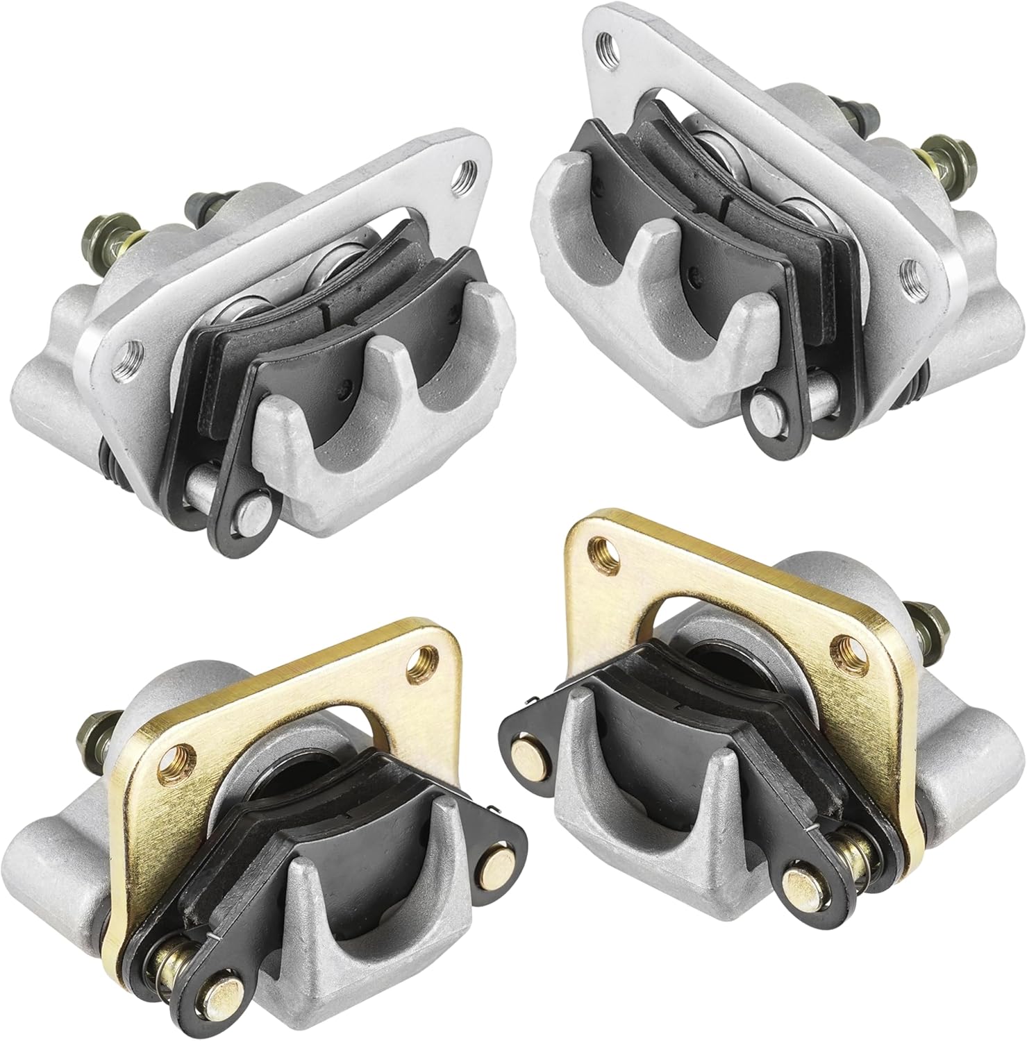 Caltric Front Rear Left and Right Brake Caliper with Pads Compatible with Polaris RZR S 800 EFI 2009-2014