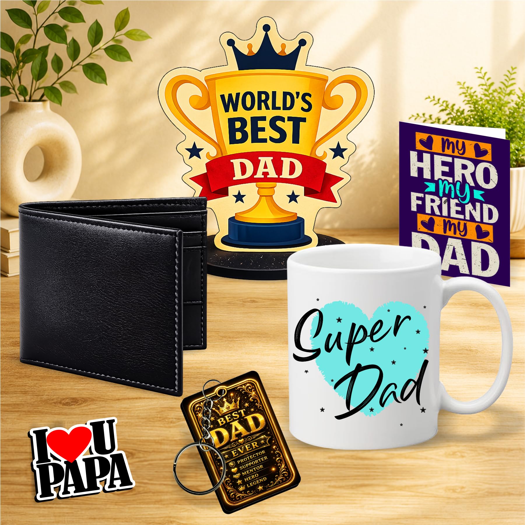 Buy PICRAZEE Gift Combo for Dad | Super Dad Ceramic Mug, Leather