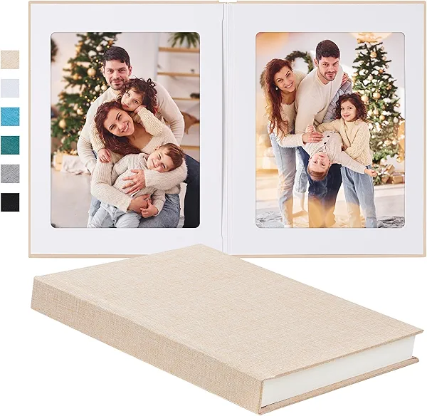 Pssoss Photo Album 8x10 with Writing Space Linen Cover 8x10 Photo Album Book Holds 30 Photos Ideal for Wedding Theme-Album and Baby Photo Albums (Beige,30 Pockets)