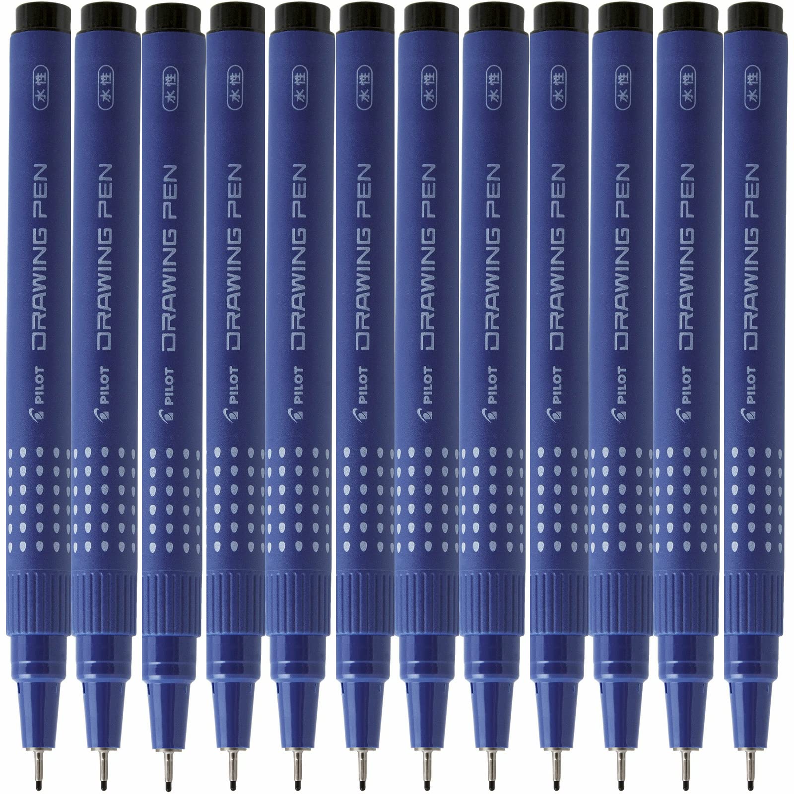 Pilot Drawing Pen Black Ink (08) Extra Broad 1.2mm Tip - Pack of 12