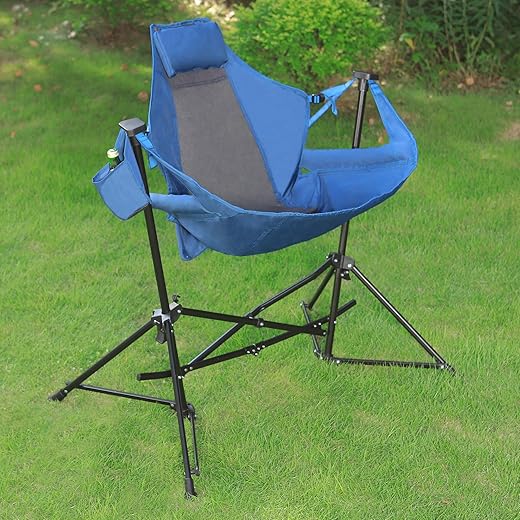 HIGH POINT SPORTS Hängematte Campingstuhl, tragbarer Klappschaukelstuhl mit hoher Rückenlehne, 350 Pfund Kapazität - Robuster Outdoor-Campingstuhl für Erwachsene