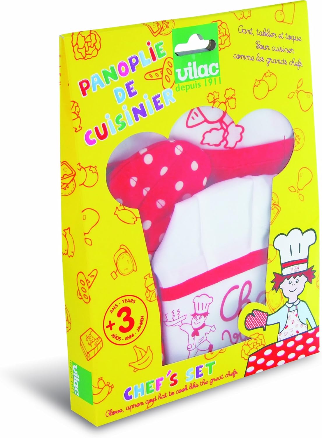 Vilac Glove/Apron & Hat Cook Costume Costumes