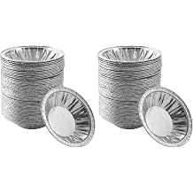 Waytiffer 100 Pack - Pie Pans 4 inch,Mini Pie Tins HEAVY-DUTY Disposable Aluminum Foil Tart/pie Pans for Baking Easily Stack & Store, Freeze & Reheat
