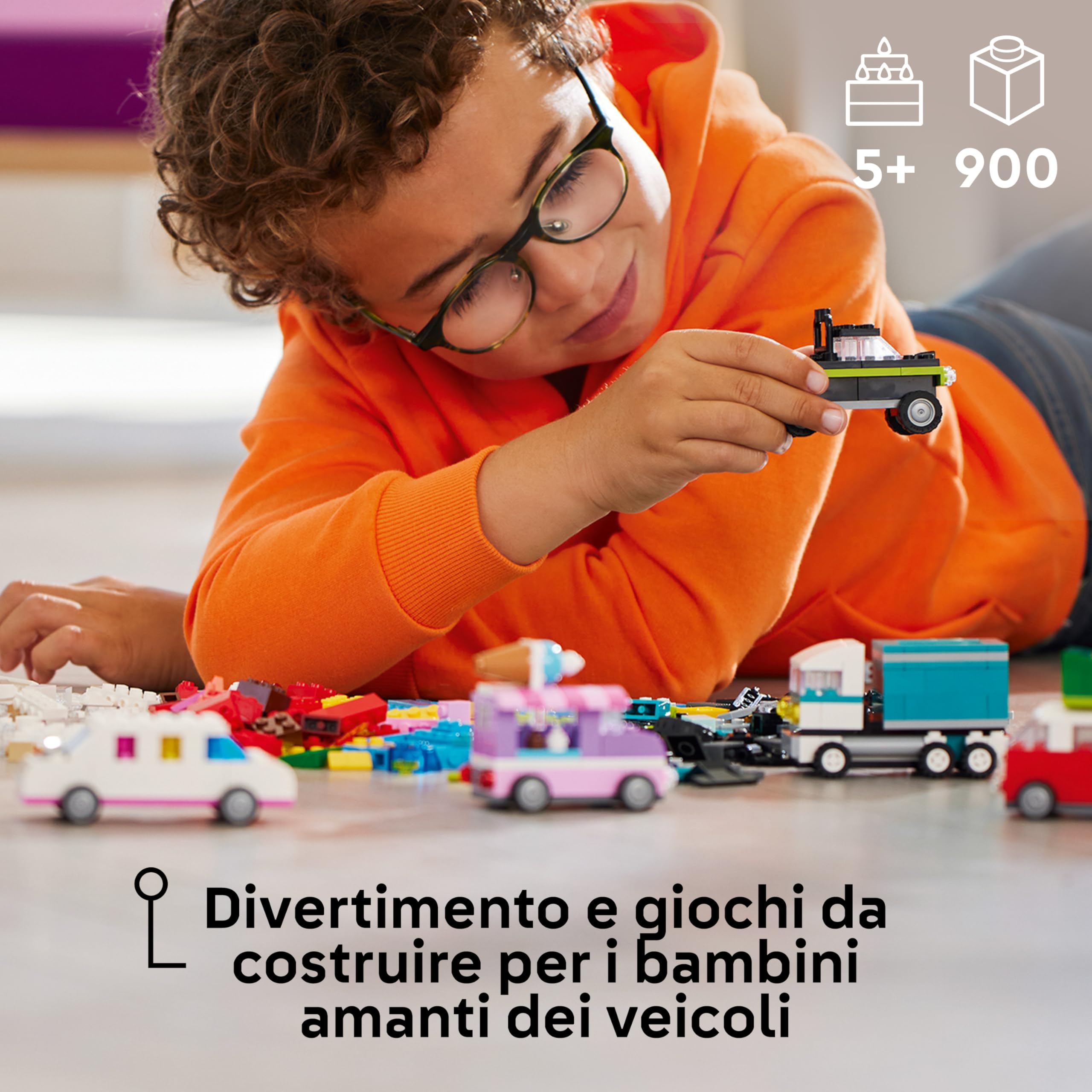 LEGO Classic Veicoli Creativi, Modellini di Auto Colorate da Costruire in Mattoncini, Set con Macchine Giocattolo per Bambini e Bambine, Ragazzi e Ragazze da 5 Anni in su 11036