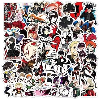 Persona 5 Stickers Pack| 50Pcs Persona 5 Strikers Anime Stickers for Laptop Skateboard Water Bottle Phone, Yusuke Kasumi Morgana Haru Persona 5 Royal PVC Vinyl Waterproof Stickers for Teen Boys Girls