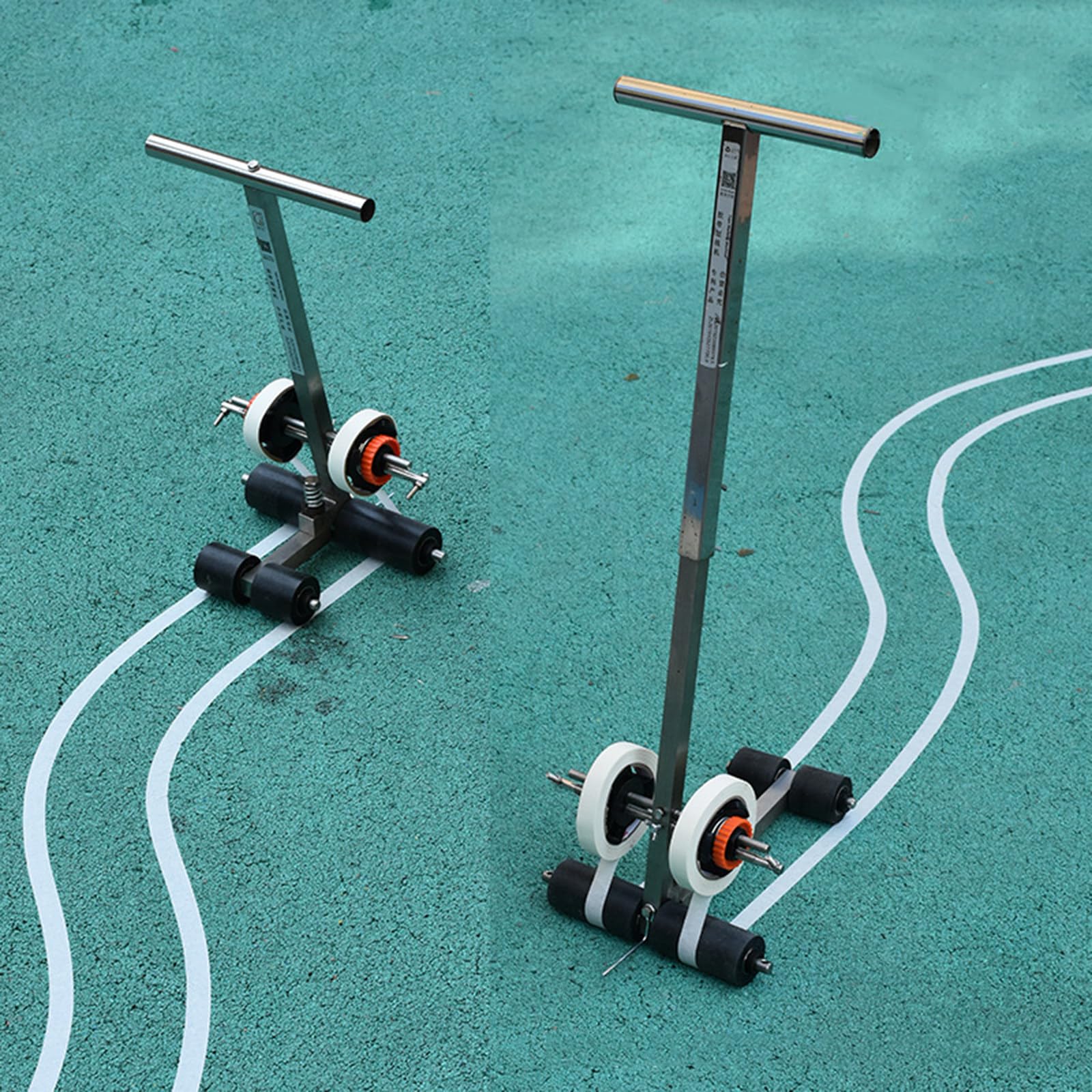 Applicateur Manuel De Ruban Adhésif Pour Sols, Machine De Marquage Avec Kit De Cercles De Traçage, Espacement Réglable : 3-15 Cm, Hauteur De La Poignée : 55-80 Cm, Pour Allées, Garages, Terrains De S
