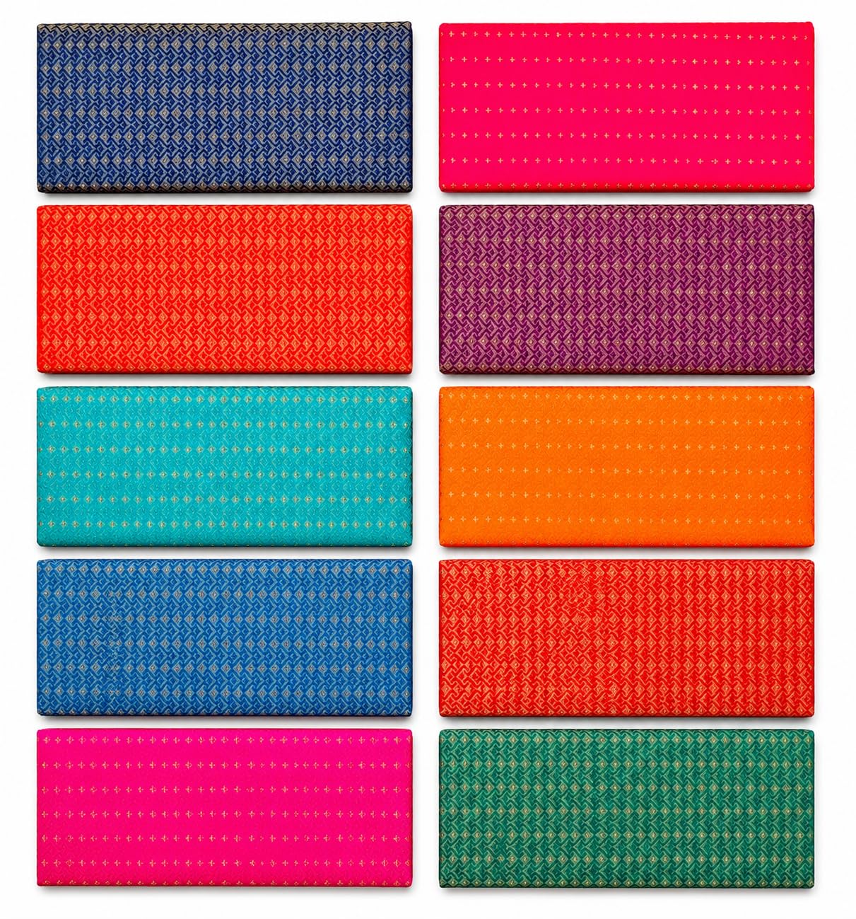 oluu Multicolor Unstitched Blouse Material, Cotton Fabric with Hard Design, 1 Meter Each, Pack of 10 Pieces-picture-33
