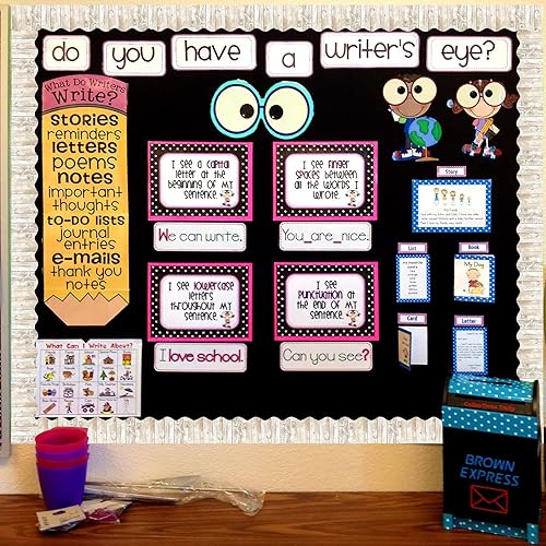 Miniatura 5 de Borde de madera blanca para tablón de anuncios para decoración de aula, 36 pies