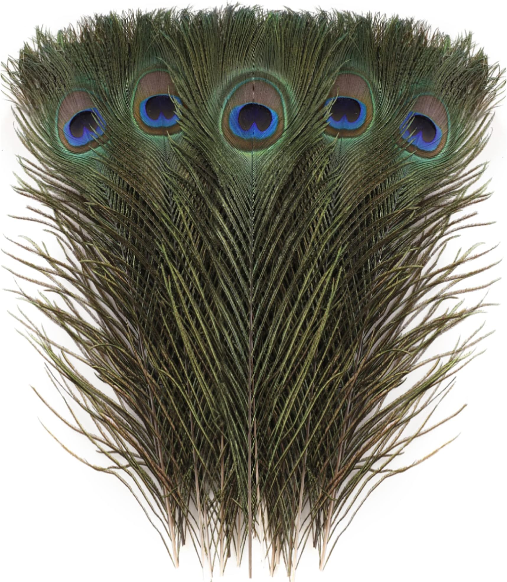 Larryhot Craft Peacock Feathers Bulk - 40pcs 18-20 inches Feathers for DIY Crafts, Wedding, Home and Holiday Party Decorations