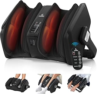 Shiatsu Foot & Calf Massager with Heat and Remote — Deep‑Kneading, Multi‑Level Compression (FSA/HSA Eligible)